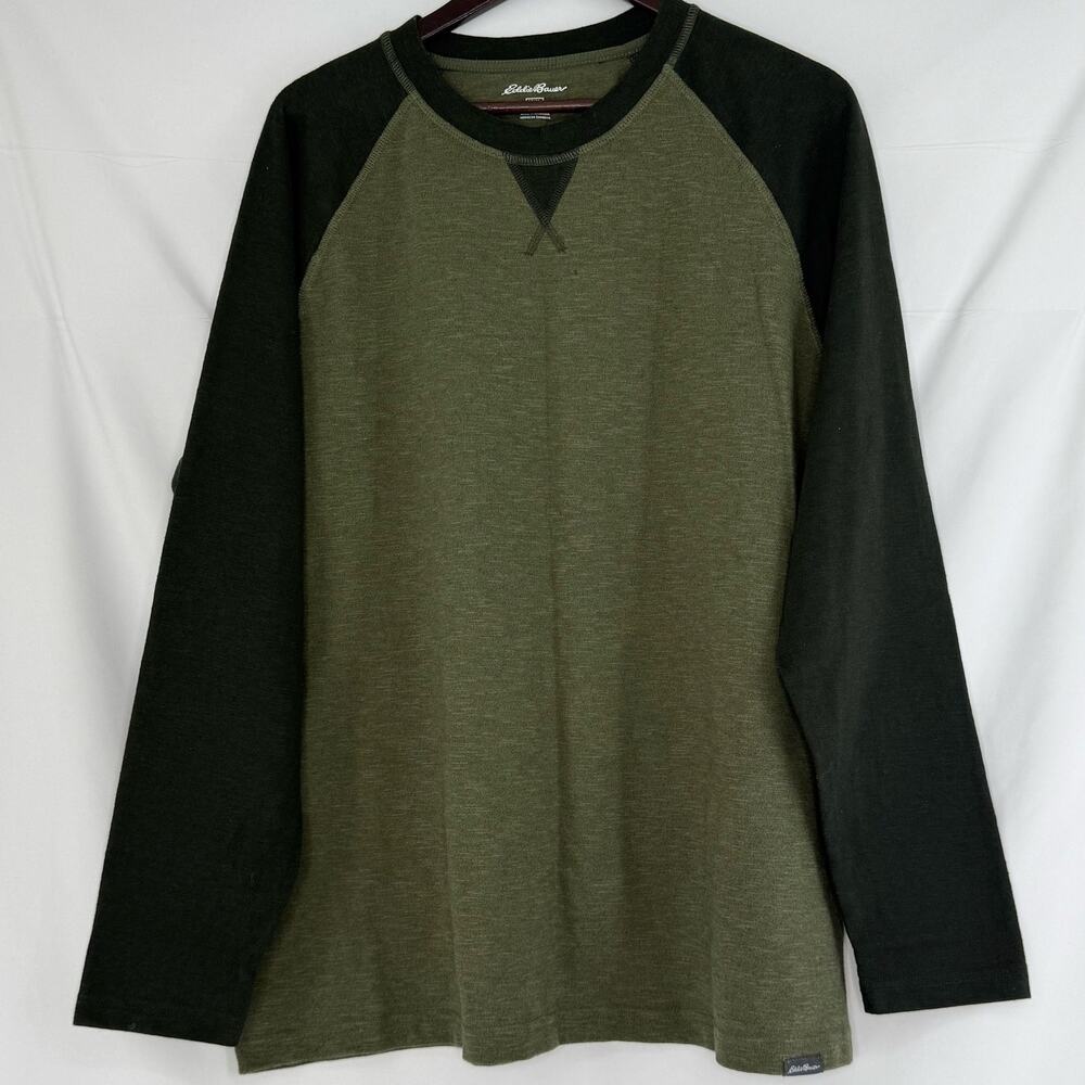 Eddie Bauer Green Raglan Long Sleeve Tee XXL